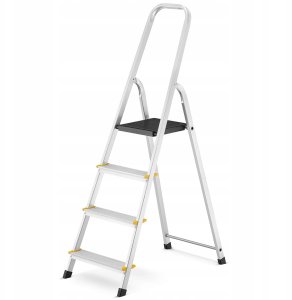 Drabina aluminiowa, 4 stopnie, wytrzymałość 150 kg I-1914 5