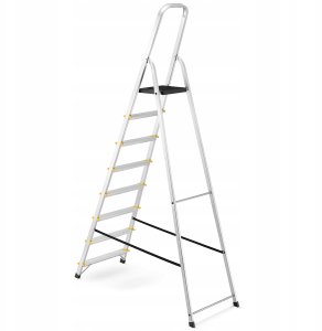 Drabina aluminiowa, 8 stopni, wytrzymałość 150 kg I-1918 5