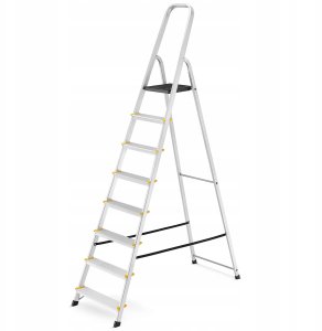Drabina aluminiowa, 8 stopni, wytrzymałość 150 kg I-1918 6