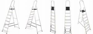 Drabina aluminiowa, 8 stopni, wytrzymałość 150 kg I-1918 9