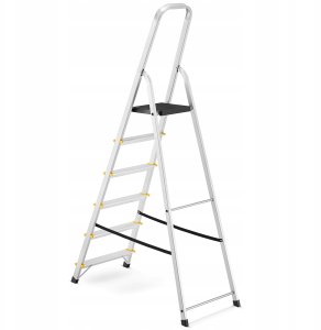 Drabina aluminiowa, 6 stopni, wytrzymałość 150 kg I-1916 5