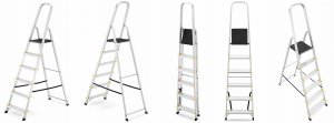 Drabina aluminiowa, 6 stopni, wytrzymałość 150 kg I-1916 7