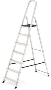 Drabina aluminiowa, 7 stopni, wytrzymałość 150 kg I-1917 1
