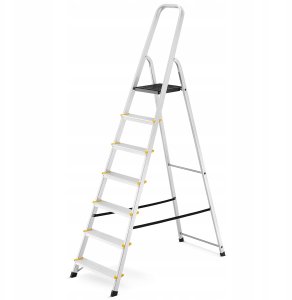 Drabina aluminiowa, 7 stopni, wytrzymałość 150 kg I-1917 6