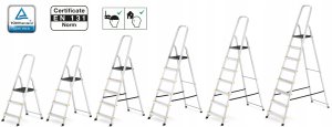 Drabina aluminiowa, 7 stopni, wytrzymałość 150 kg I-1917 8