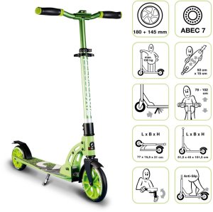Six Degrees Aluminium Scooter 180/145 mm green AU 587 1