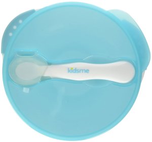 Kidsme bowl with suction cup lid and thermo spoon Aquamarine from 9 months 9832AQ 2