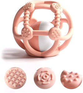 Sale! Kidsme silicone teether ball pink 9672LA 4