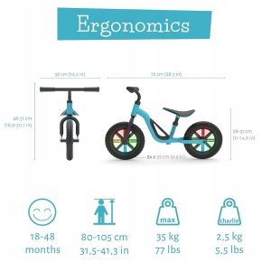 Special offer! Chillafish Charlie 10" balance bike blue with lights from 1 5 to 4 years CPCH02SKY 2