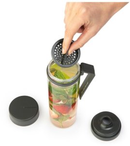 BRABANTIA Make &amp; Take water bottle with strainer dark grey 148842 5