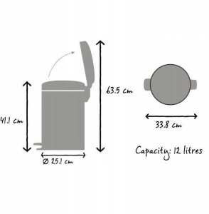 BRABANTIA pedal bin NewIcon 12L Confident Grey 233487 9