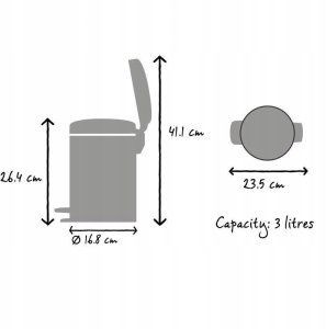 BRABANTIA pedal bin NewIcon 3L Confident Grey 233449 10