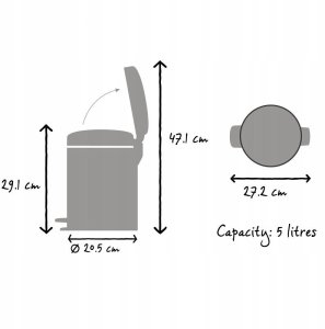 New! BRABANTIA pedal bin NewIcon 5L Satin Taupe 233982 10