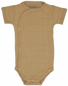 Sale! Lodger Romper Solid cotton bodysuit with short sleeves Honey 74 cm RFS 076_74 1