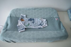 Lodger Romper Empire Fish cotton bodysuit with short sleeves Dusty turquoise 62 cm RF 081_62 3