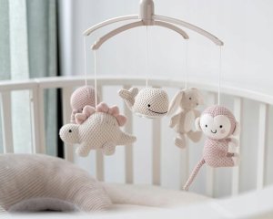 XXX_clementoni (Clementoni) Baby's only musical carousel animals 0+ Old pink/ Warm linen BO-815.023.061.50 4