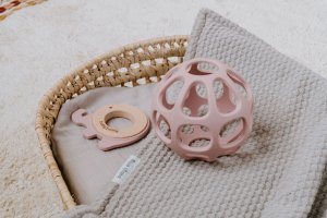 New! Baby's only silicone teether ball 0+ Old pink BO-860.862.007.50 4