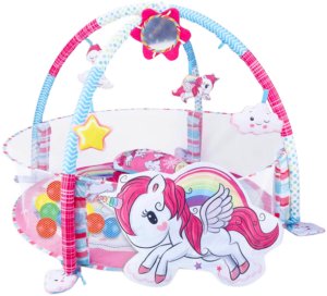 Mata Edukacyjna Dla Niemowląt Basen Na Kulki 3w1 Jednorożec Różowa 3