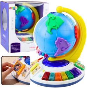 LeanToys Interaktywny Globus Edukacyjny Muzyczny Dla Malucha Kontynenty Zwierzęta 2