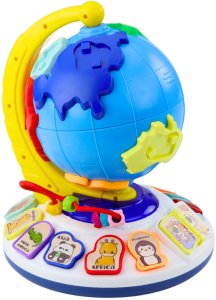LeanToys Interaktywny Globus Edukacyjny Muzyczny Dla Malucha Kontynenty Zwierzęta 3