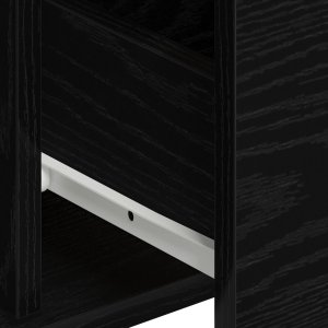 vidaXL Stolik Boczny Czarny Dąb Drewno, Metalowe Uchwyt 10