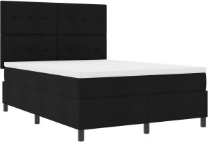 vidaXL Rama łóżka z materacem Czarne Tkanina 140 x 200 cm Materac 6