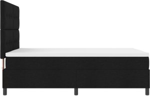 vidaXL Rama łóżka z materacem Czarne Tkanina 140 x 200 cm Materac 9