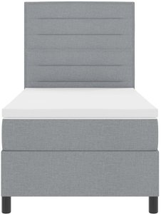 vidaXL Rama łóżka z materacem Jasnoszary Tkanina 100 x 200 cm Materac 8