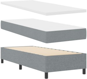 vidaXL Rama łóżka z materacem Jasnoszary Materiał 100 x 200 cm Materac 7