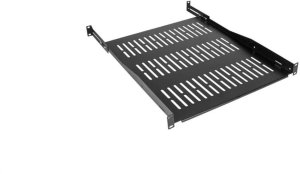 Półka regulowana do szafy RACK 19 1U 550mm (650mm) czarna NEKU 1
