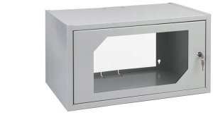 SZAFA WISZĄCA RACK SZAFKA SERWEROWA 19 6U 350 mm SZARA Z SZYBĄ HARTOWANĄ 5-19/06U-350/W111/01 1