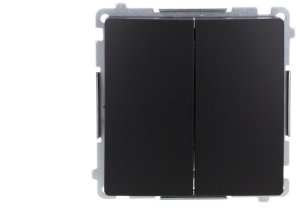 Simon Basic Łącznik świecznikowy z podświetleniem LED (moduł) 10AX, 250V, szybkozłącza, czarny BMW5L.01/49 1