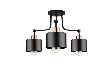 Lampa LOFT ABI-G P2 3xE27 plafon czarno złota 1