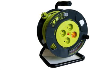 Przedłużacz bębnowy 40m OWY 3X1,5mm H05VV-F, 4-gniazdowy z zabezpieczeniem termicznym, lemon 24447 1