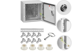 Obudowa hermetyczna rozdzielnia metalowa z płytą montażową 250x250x150 IP65 natynkowa NEKU 1