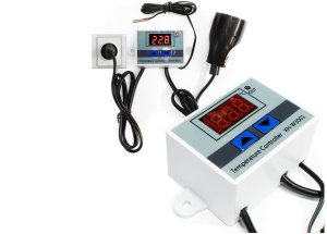 TERMOSTAT ELEKTRONICZNY REGULATOR TEMPERATURY Z GNIAZKIEM I WTYCZKĄ 230V 1