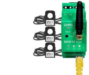 Monitor energii elektrycznej ETHERNET + Wi-Fi 3F+N Supla MEW-02 ETH/SC-16 +3 przekładniki SC-16 100 A SPL10000049 1