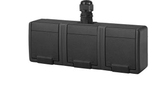 AQUANT 2K gniazdo natynkowe potrójne z uziemieniem 3x2P+Z IP65 antracytowy 5043-67 1