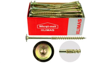 Wkręty ciesielskie z łbem podkładkowym i gniazdem WKCP TX 6,0x100 Wkręt-met /100szt/ 1
