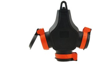 TRÓJNIK ROZGAŁĘŹNIK SIECIOWY 3 X 230V CZARNO-POMARAŃCZOWY IP54 3680W 1