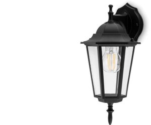 Kinkiet Ogrodowy Elewacyjny Zewnętrzny E27 LATARNIA do DOŁU Czarna BELLIS LUMILED 1