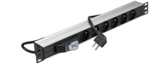 Listwa zasilająca RACK 19 1U 6 gniazd z bezpiecznikiem C16 NEKU 1,8m 1