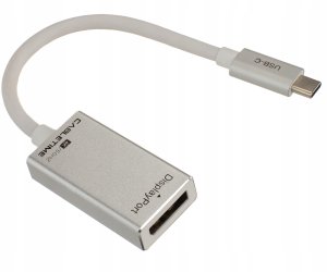 AUDA CableTime Adapter USB 3.1 typ-C - DisplayPort 4K@60 (wtyk / gniazdo) srebrny 15cm 2