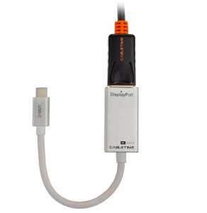 AUDA CableTime Adapter USB 3.1 typ-C - DisplayPort 4K@60 (wtyk / gniazdo) srebrny 15cm 3