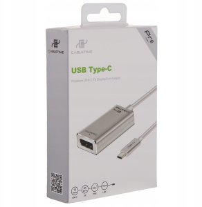 AUDA CableTime Adapter USB 3.1 typ-C - DisplayPort 4K@60 (wtyk / gniazdo) srebrny 15cm 7