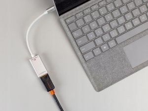 AUDA CableTime Adapter USB 3.1 typ-C - DisplayPort 4K@60 (wtyk / gniazdo) srebrny 15cm 9