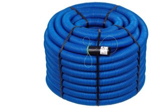 Rura karbowana AROT 40mm dwuwarstwowa osłonowa do ziemi peszel z pilotem 450N HDPE niebieska 10m RDG ELMARK 1