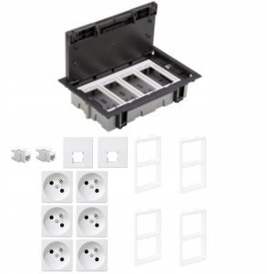 KONTAKT SIMON FLOOR BOX puszka podłogowa 6x gniazdo pojedyncze z/u + 2x gniazdo RJ45 kat. 6 nieekranowane do podłóg technicznych 1