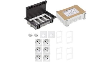 KONTAKT SIMON FLOOR BOX puszka podłogowa 6x gniazdo pojedyncze z/u + 2x gniazdo RJ45 kat. 6 nieekranowany + kaseta do wylewki 1