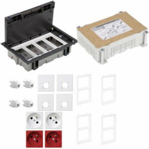 KONTAKT SIMON FLOOR BOX puszka podłogowa 2x gniazdo pojedyncze z/u + 2x gniazdo DATA + 4x gniazdo RJ45 kat. 6 nieekranowany + ka 1